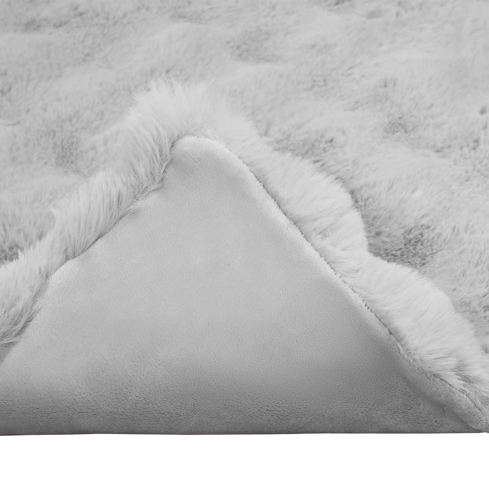 Rutschfeste Decke aus Kunstkaninchenfell Olite Grau Polyester