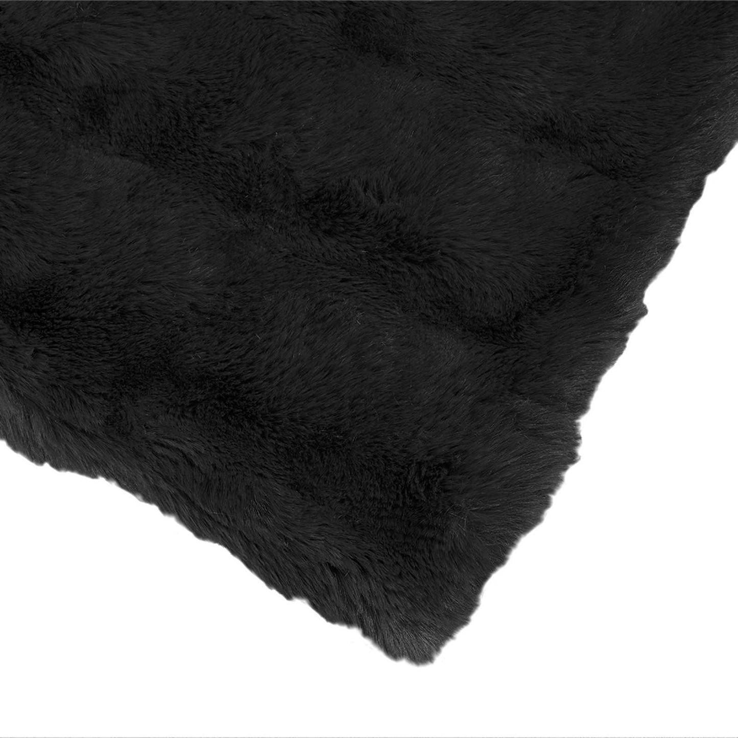 Rutschfeste Decke aus Kunstkaninchenfell Olite Schwarz