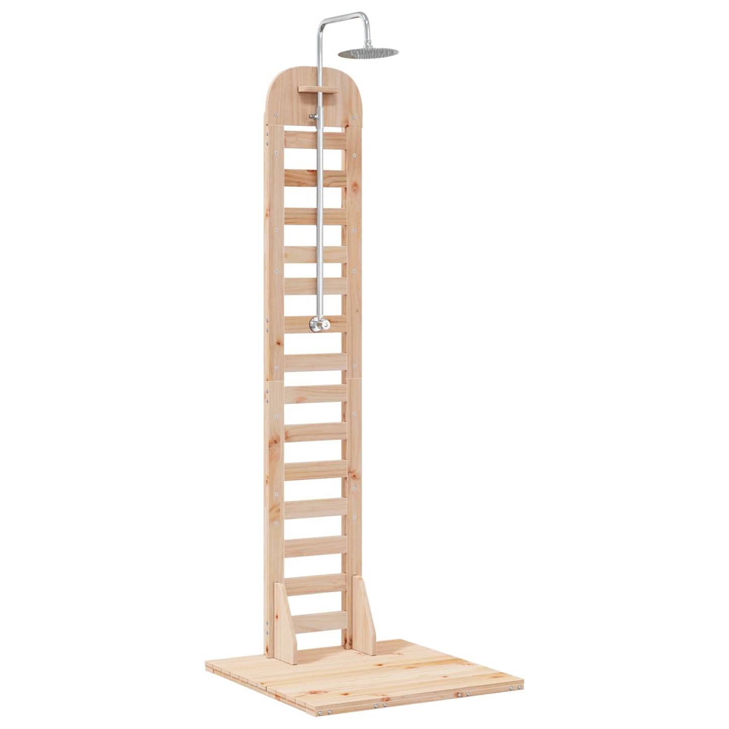Gartendusche 223 cm Massivholz Kiefer und Edelstahl Natur
