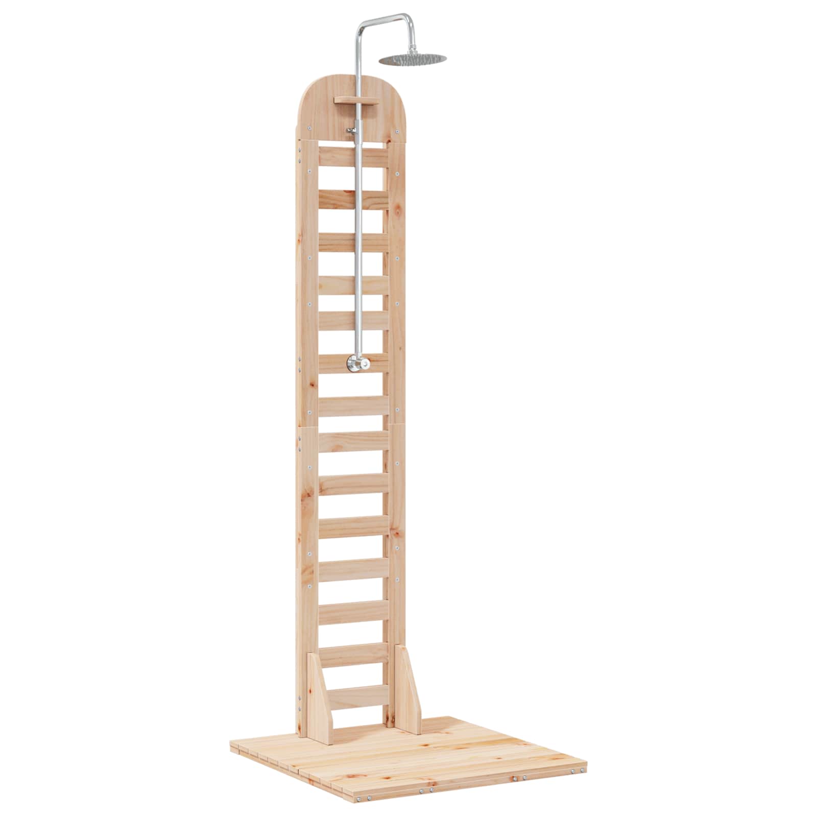 Gartendusche 223 cm Massivholz Kiefer und Edelstahl Natur