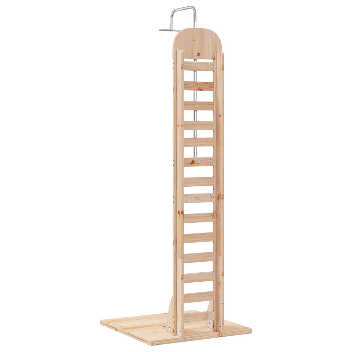 Gartendusche 223 cm Massivholz Kiefer und Edelstahl Natur