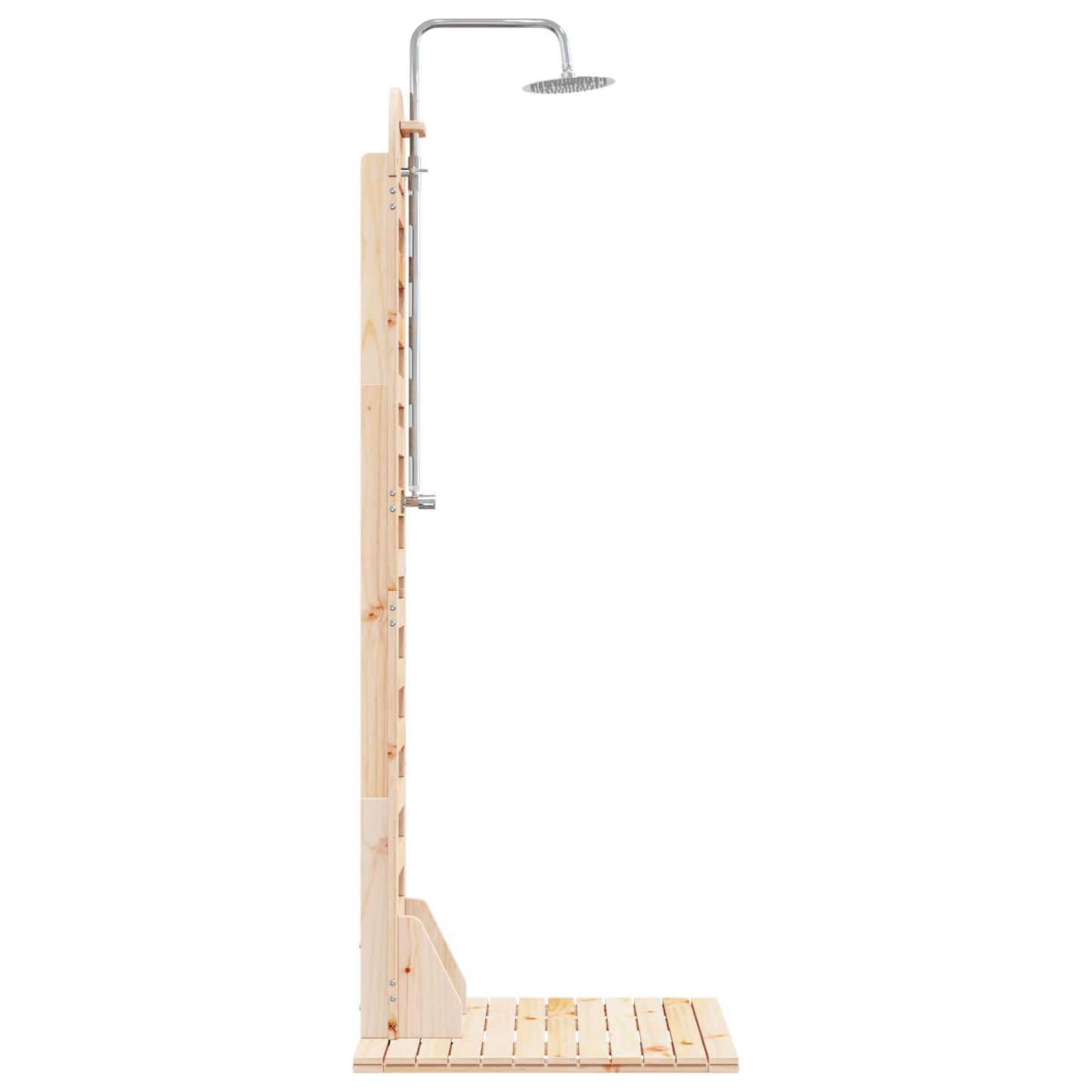 Gartendusche 223 cm Massivholz Kiefer und Edelstahl Natur