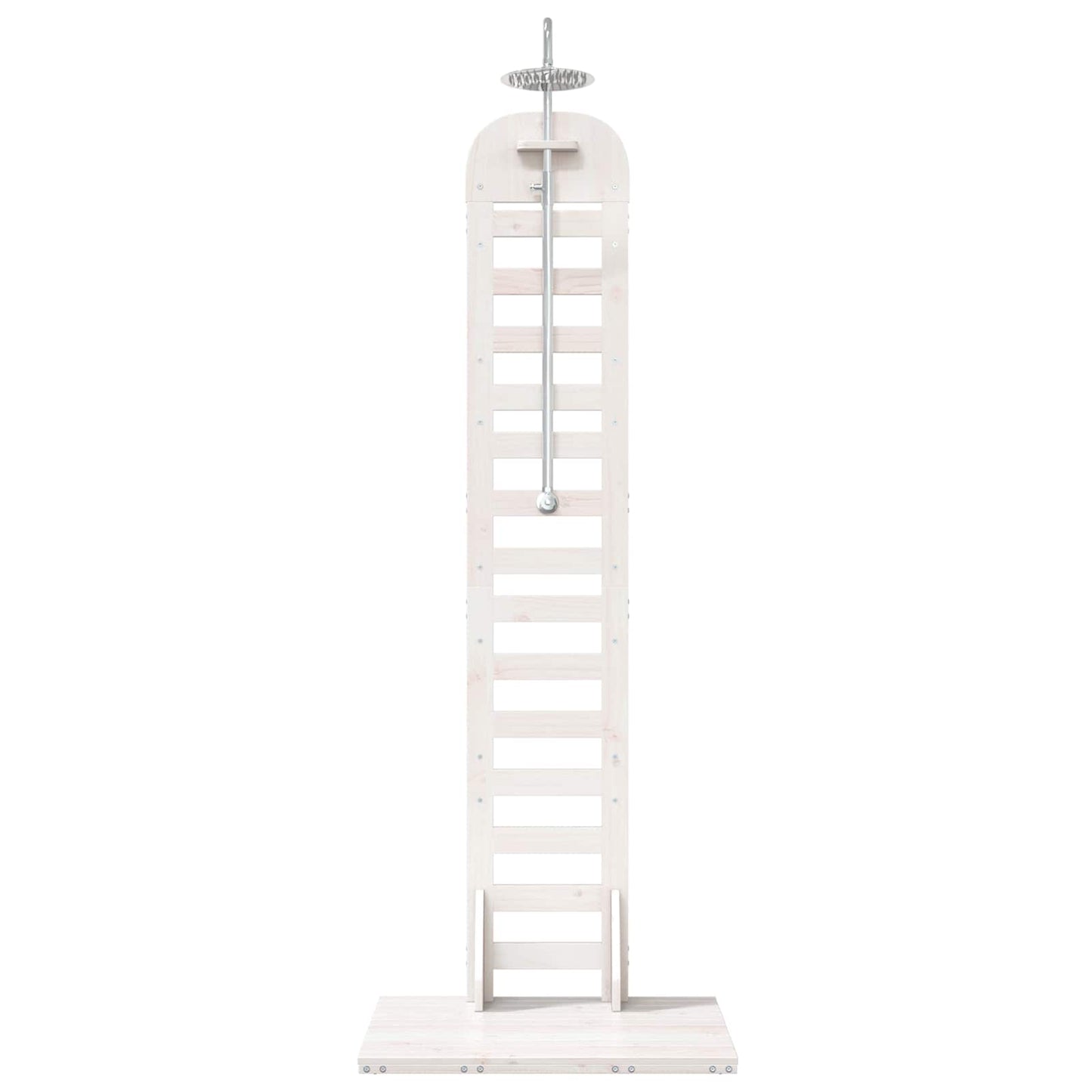 Gartendusche 223 cm Massivholz Kiefer und Edelstahl Weiß