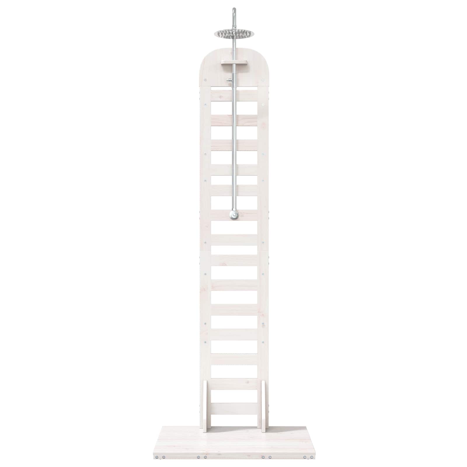 Gartendusche 223 cm Massivholz Kiefer und Edelstahl Weiß