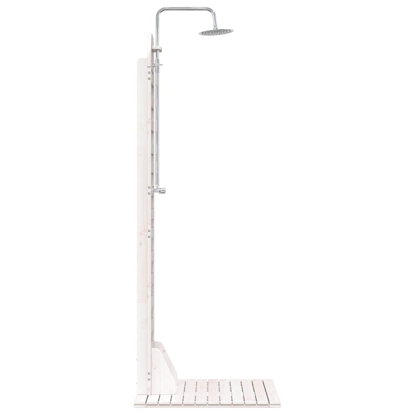 Gartendusche 223 cm Massivholz Kiefer und Edelstahl Weiß