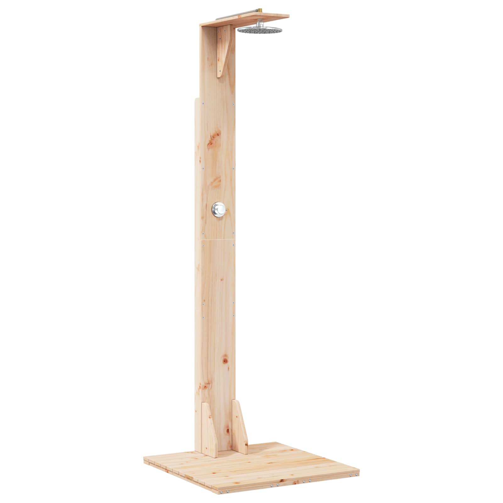 Gartendusche 214,5 cm Massivholz Kiefer und Edelstahl Natur