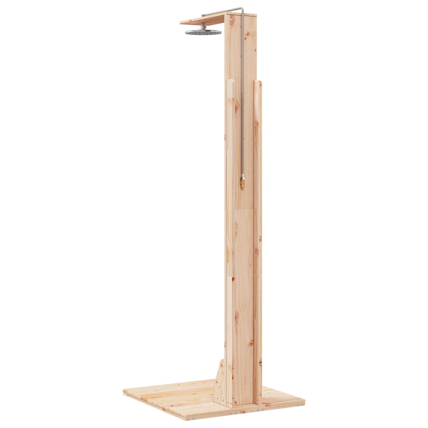 Gartendusche 214,5 cm Massivholz Kiefer und Edelstahl Natur