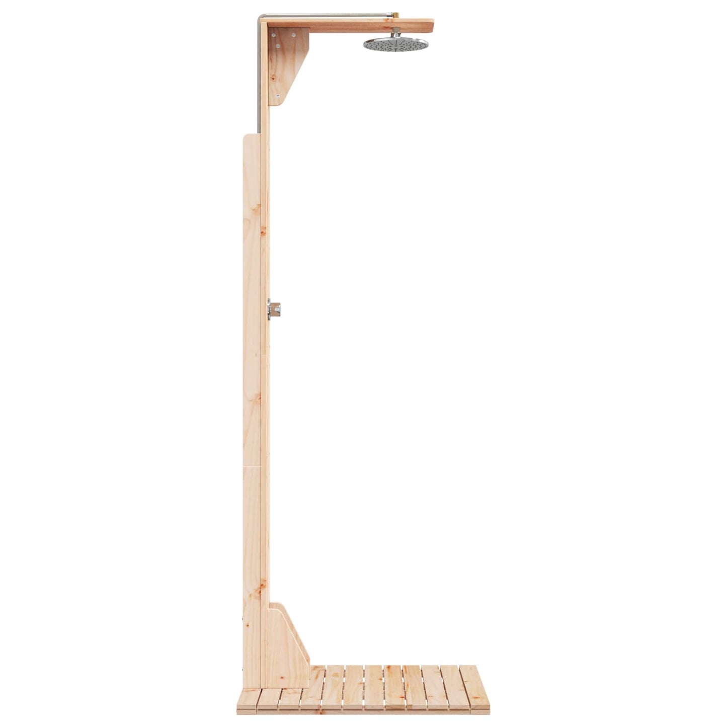 Gartendusche 214,5 cm Massivholz Kiefer und Edelstahl Natur