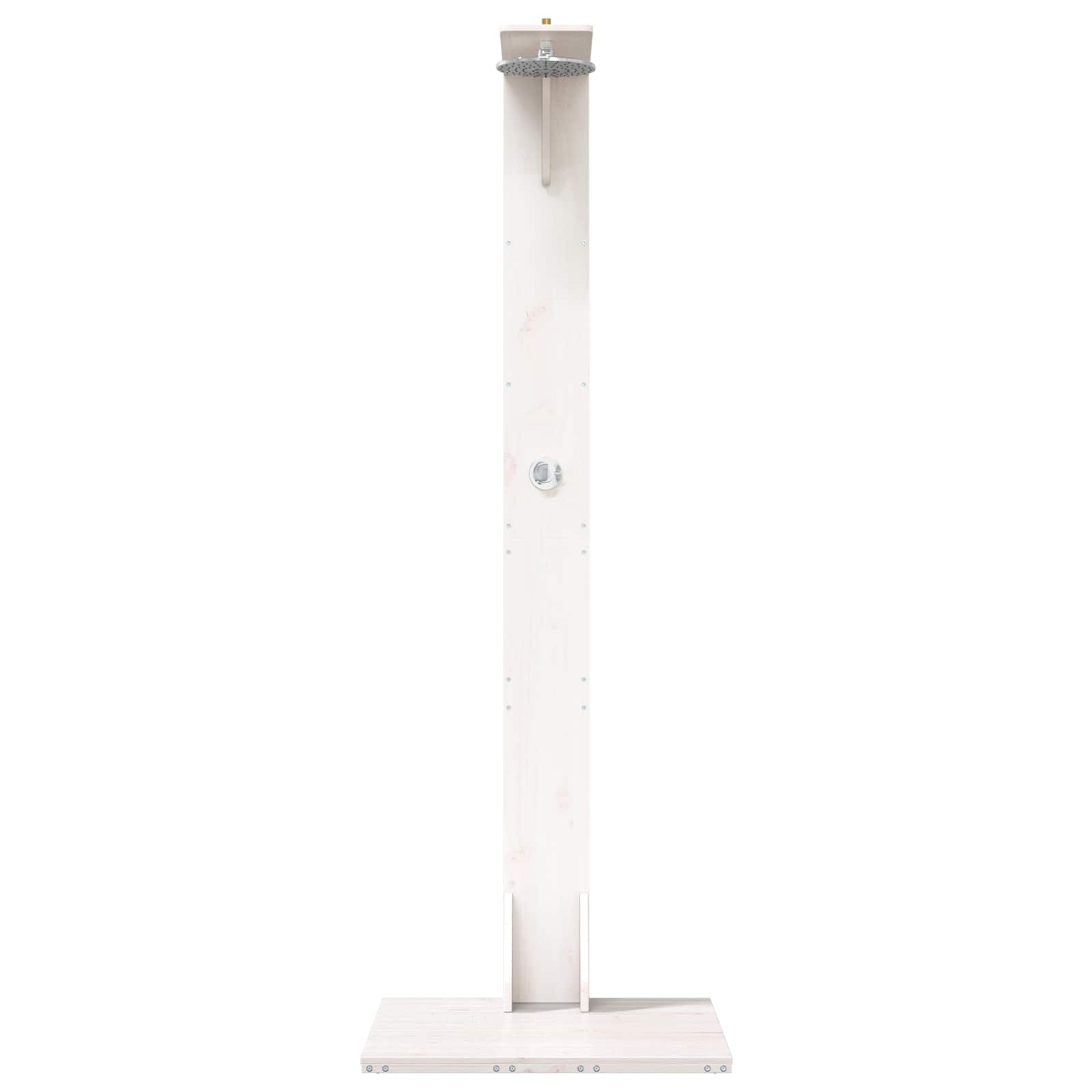 Gartendusche 214,5 cm Massivholz Kiefer und Edelstahl Weiß