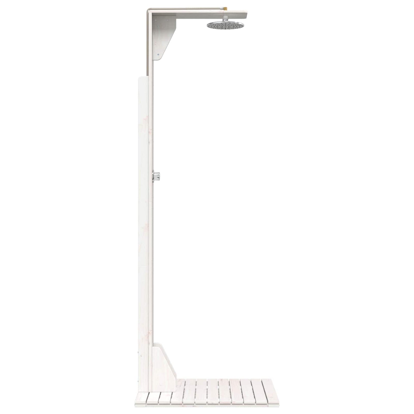 Gartendusche 214,5 cm Massivholz Kiefer und Edelstahl Weiß