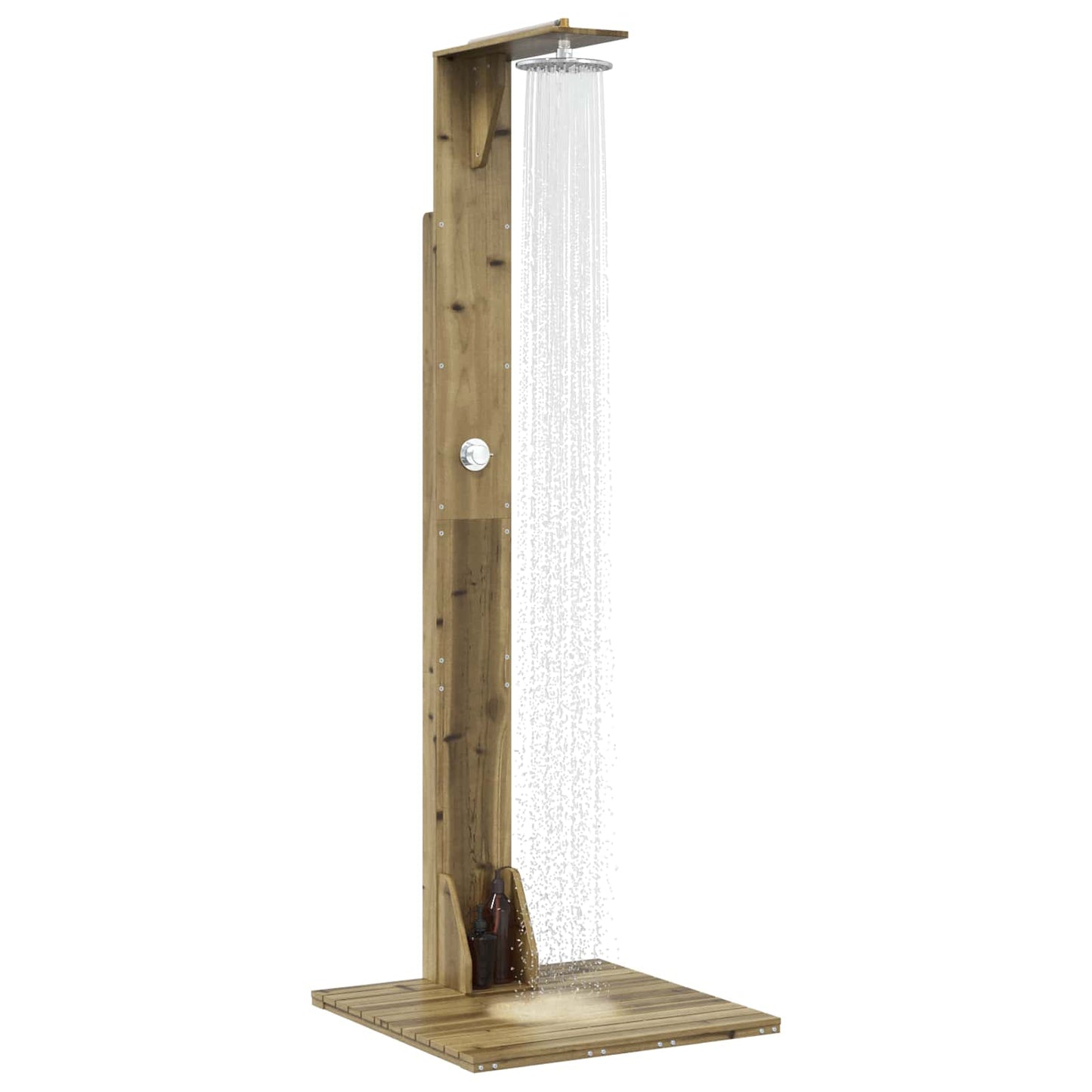 Gartendusche 214,5 cm Imprägniertes Kiefernholz und Edelstahl