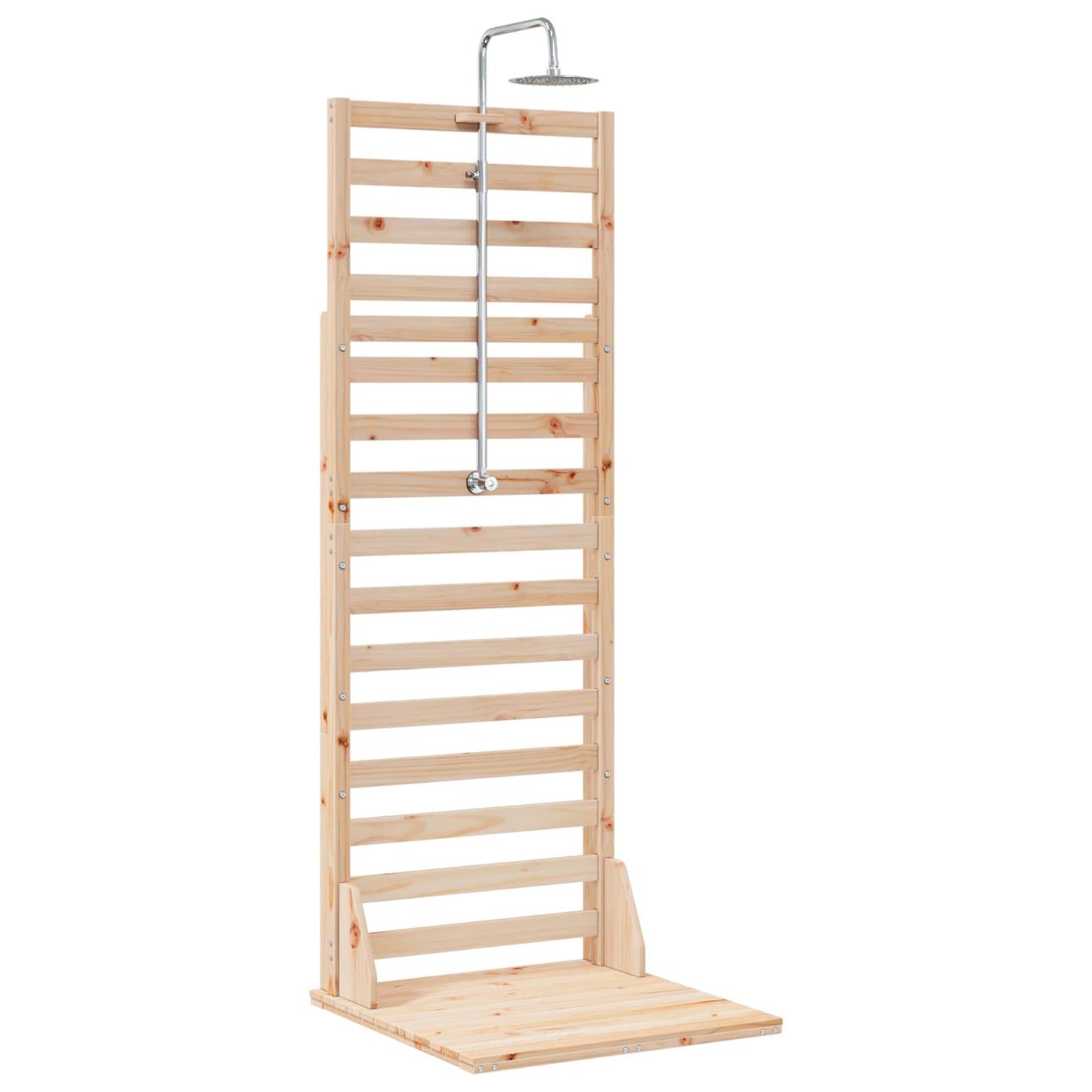 Gartendusche 225 cm Massivholz Kiefer und Edelstahl Natur