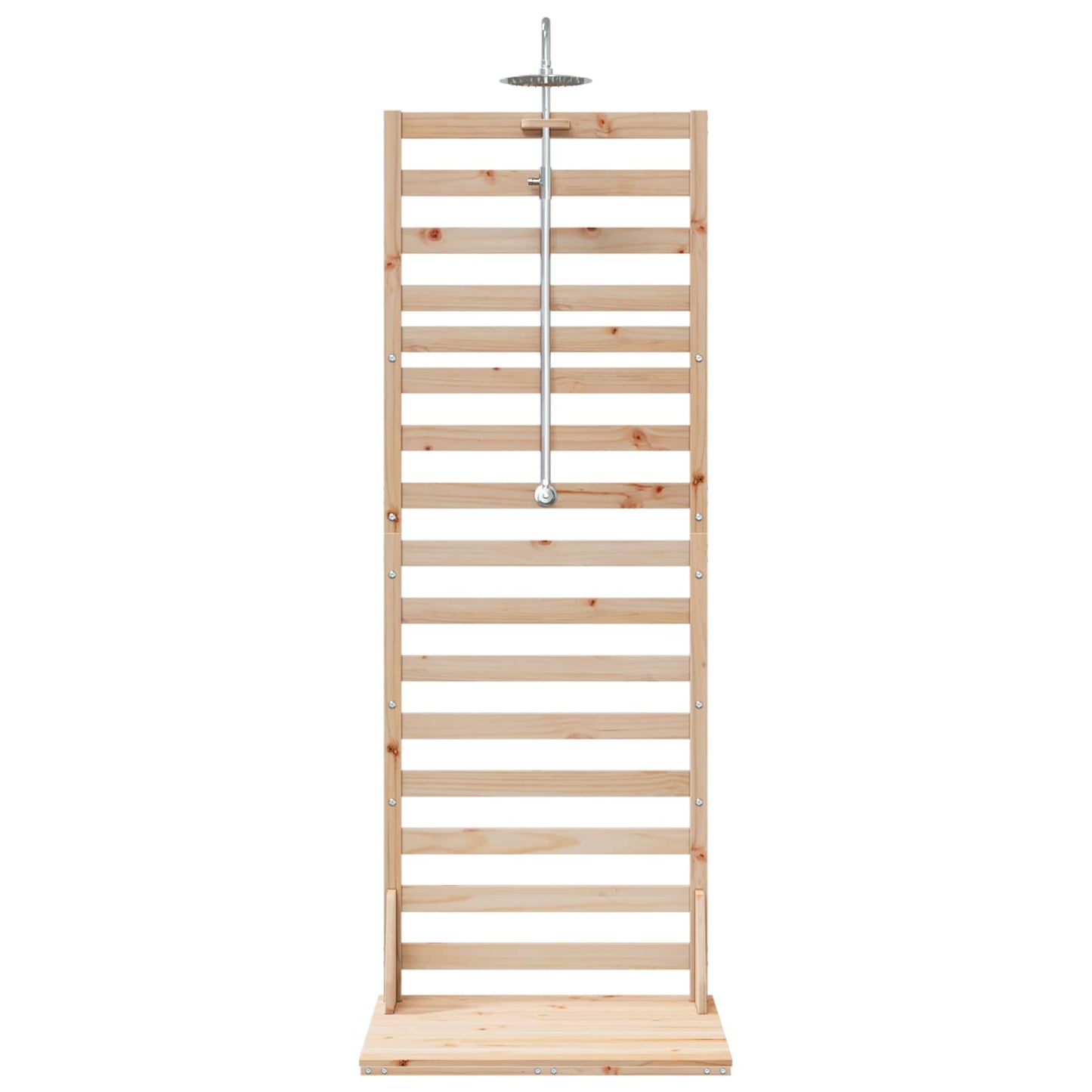 Gartendusche 225 cm Massivholz Kiefer und Edelstahl Natur