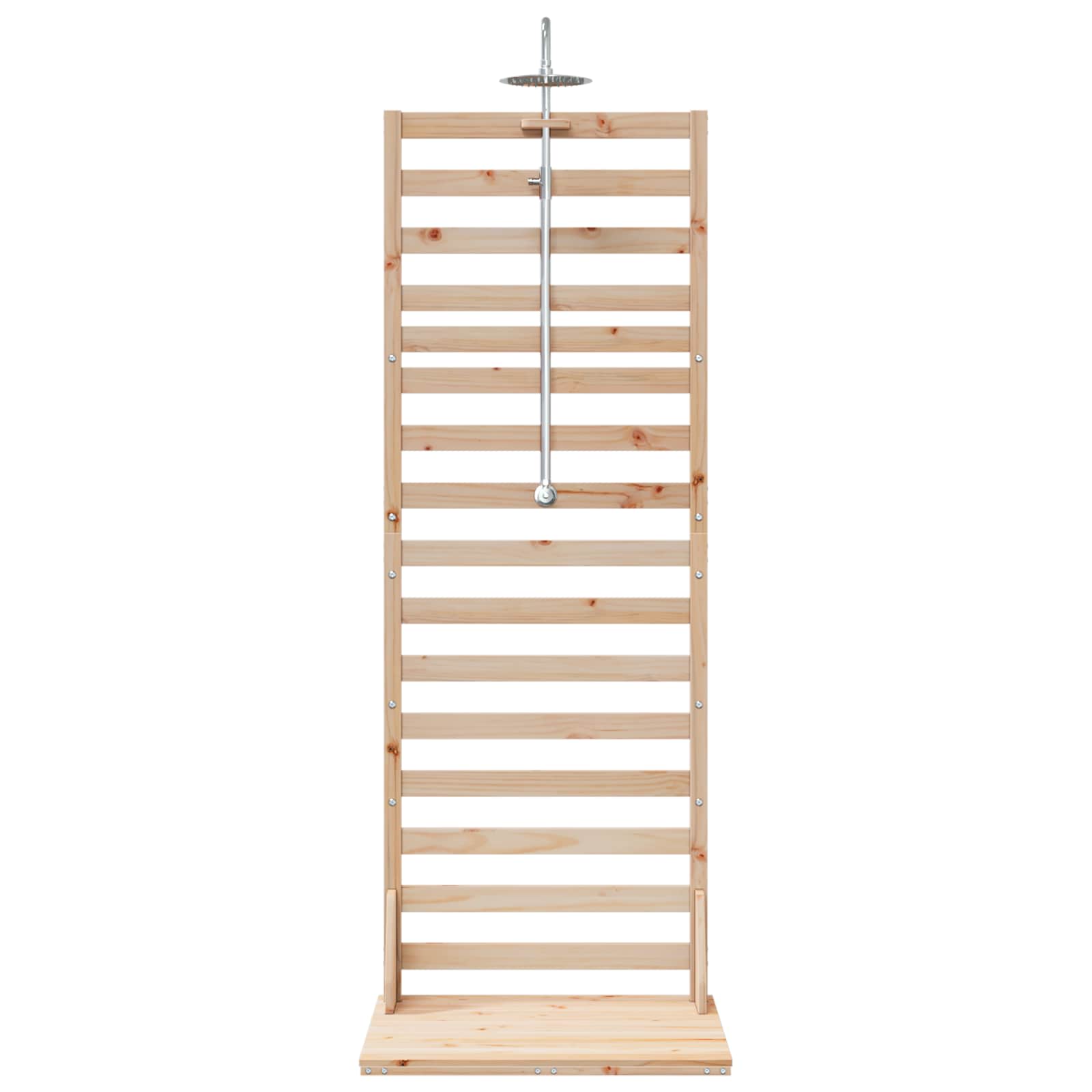 Gartendusche 225 cm Massivholz Kiefer und Edelstahl Natur