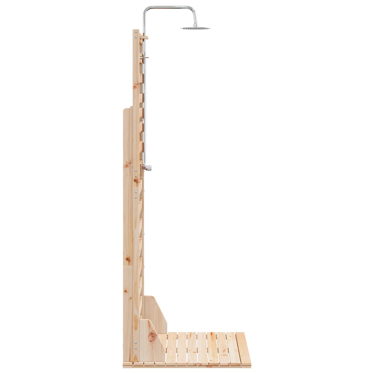 Gartendusche 225 cm Massivholz Kiefer und Edelstahl Natur