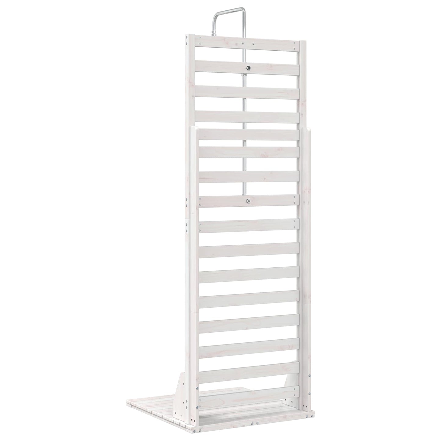 Gartendusche 225 cm Massivholz Kiefer und Edelstahl Weiß