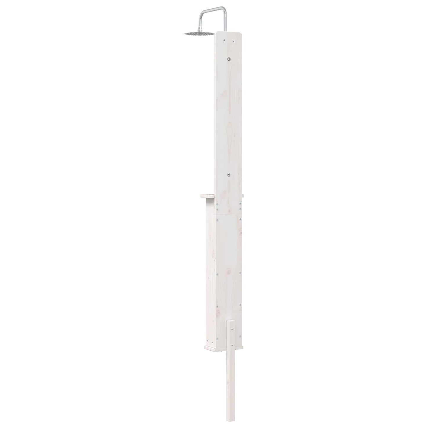 Gartendusche 246 cm Massivholz Kiefer und Edelstahl Weiß