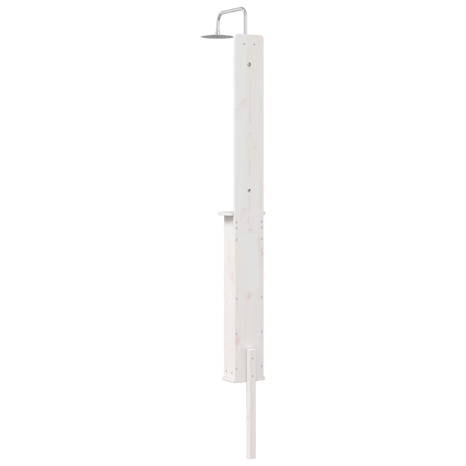 Gartendusche 246 cm Massivholz Kiefer und Edelstahl Weiß