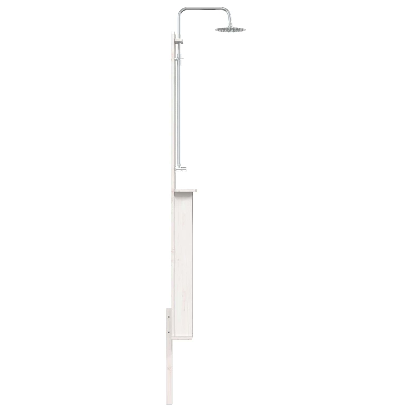 Gartendusche 246 cm Massivholz Kiefer und Edelstahl Weiß