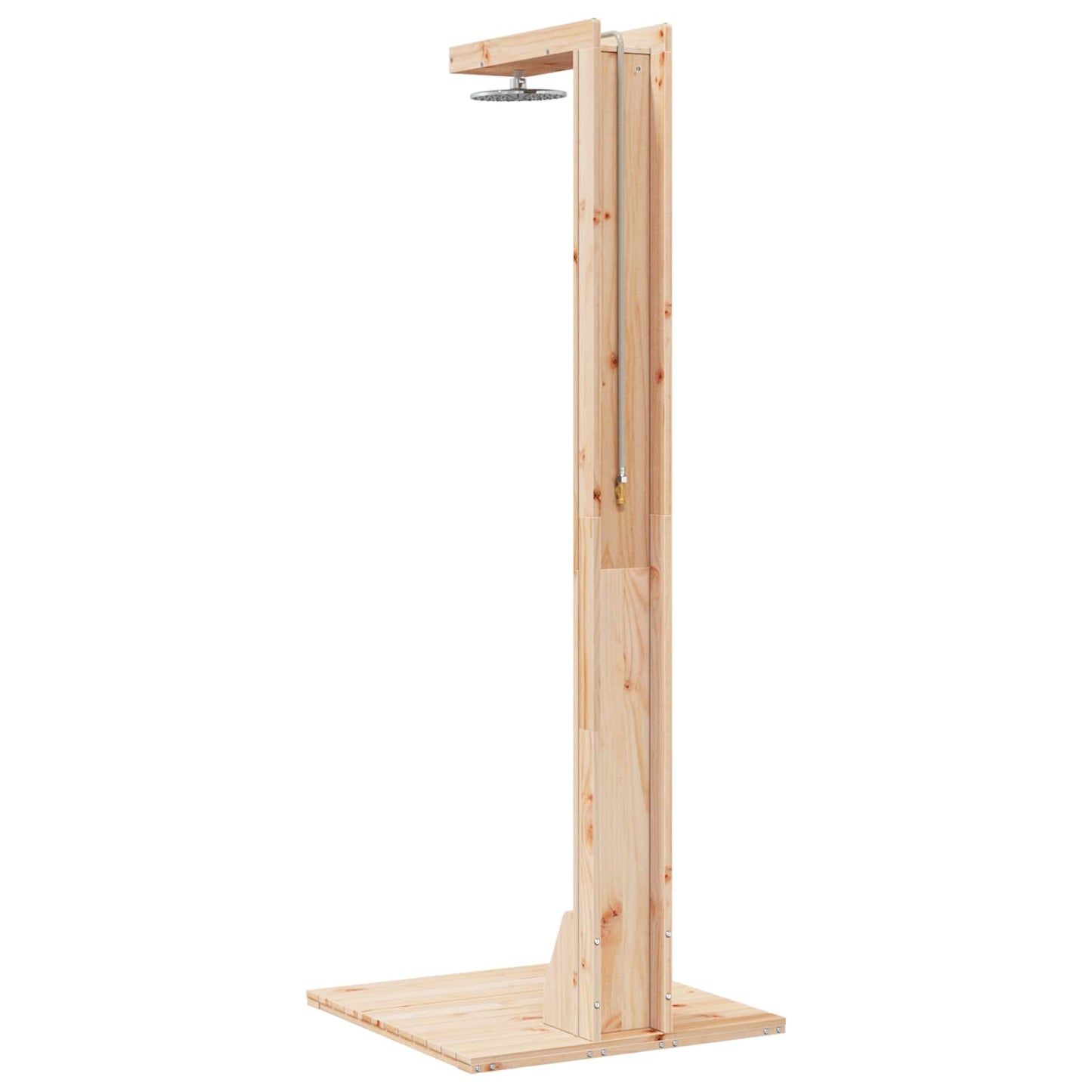 Gartendusche 210 cm Massivholz Kiefer und Edelstahl Natur