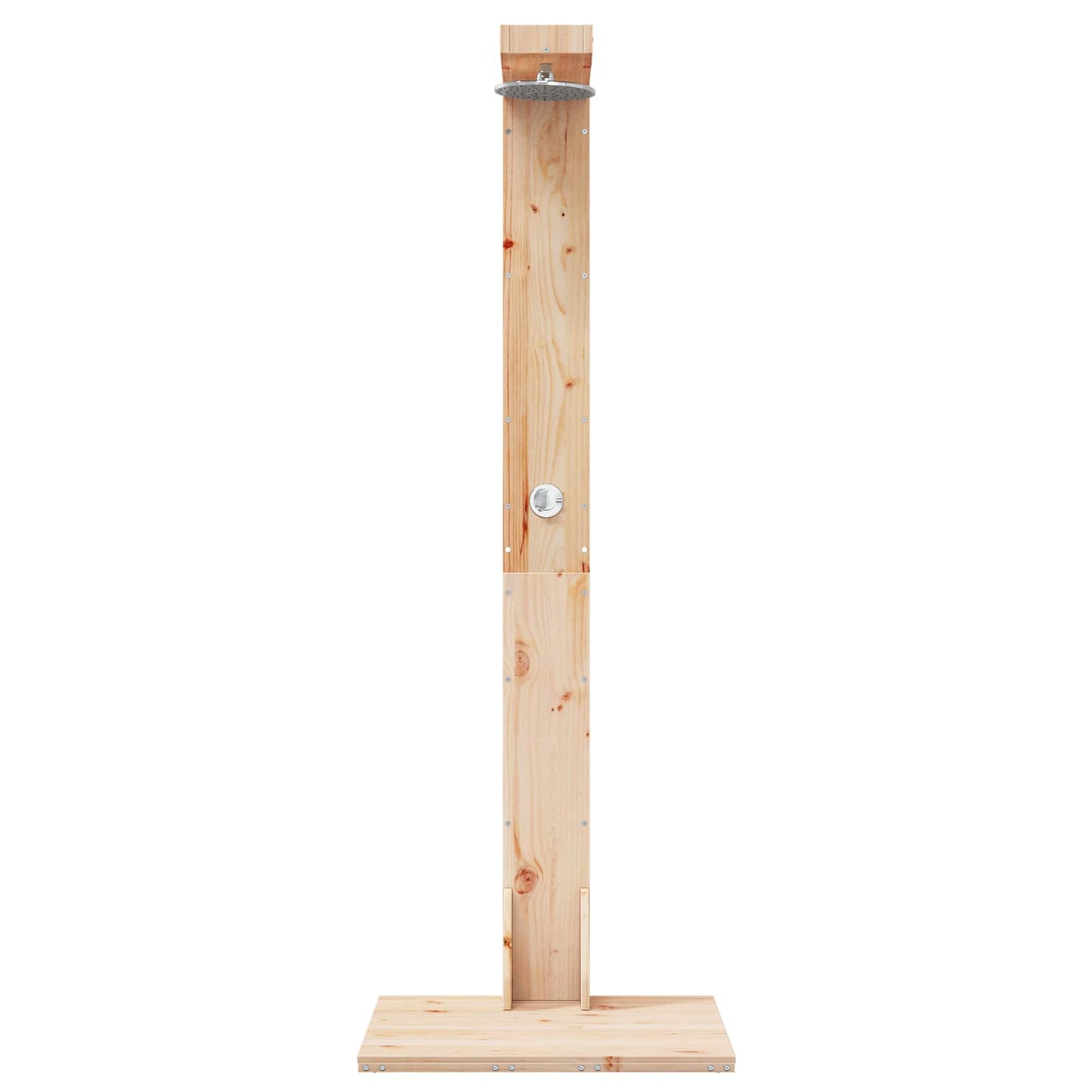 Gartendusche 210 cm Massivholz Kiefer und Edelstahl Natur