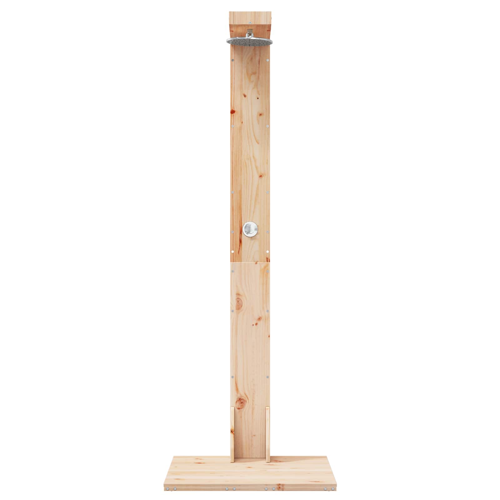 Gartendusche 210 cm Massivholz Kiefer und Edelstahl Natur