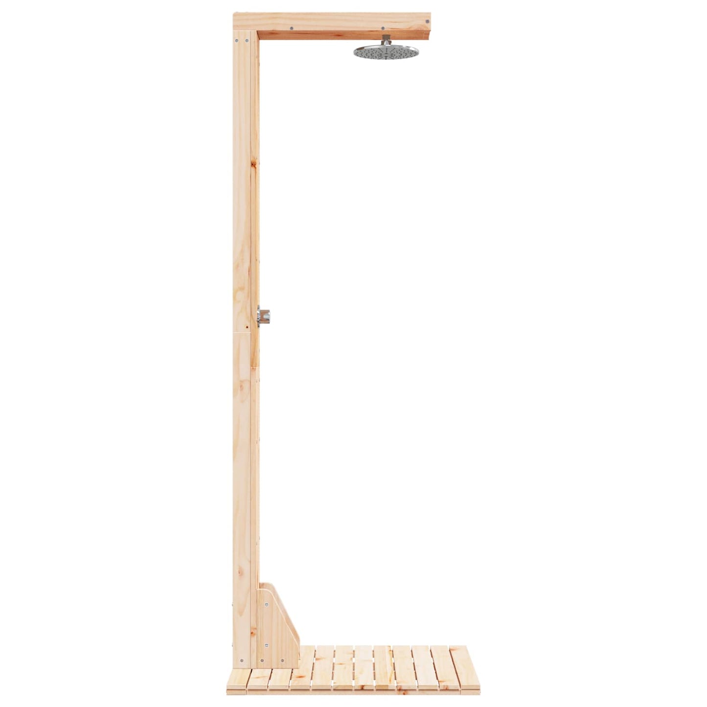 Gartendusche 210 cm Massivholz Kiefer und Edelstahl Natur