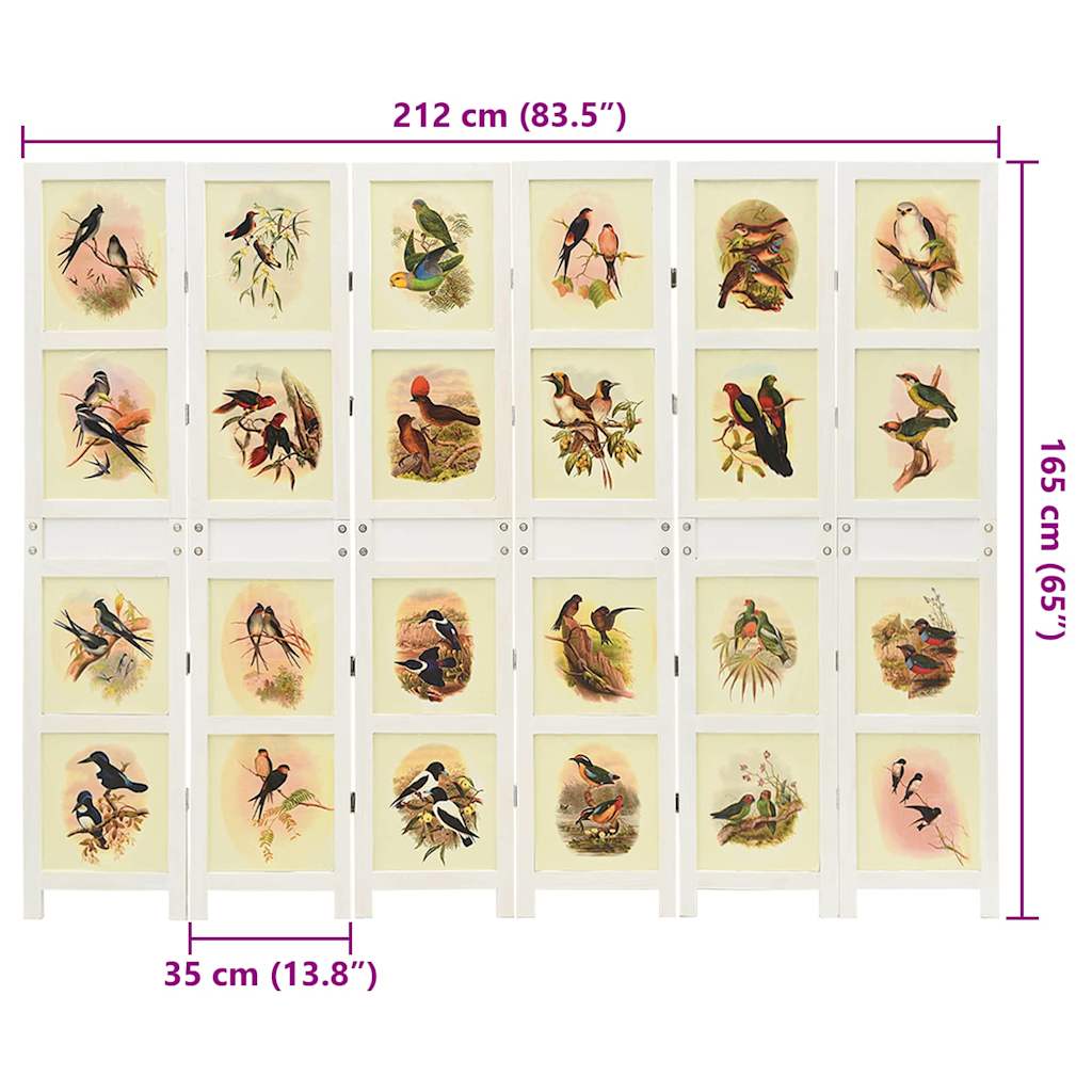 Romdivider-Panel Weiß 212 x 165 cm MDF