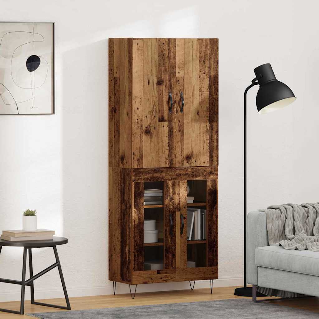 Highboard 2 stk. Altholz 69,5 x 34 x 180 cm Holzwerkstoff