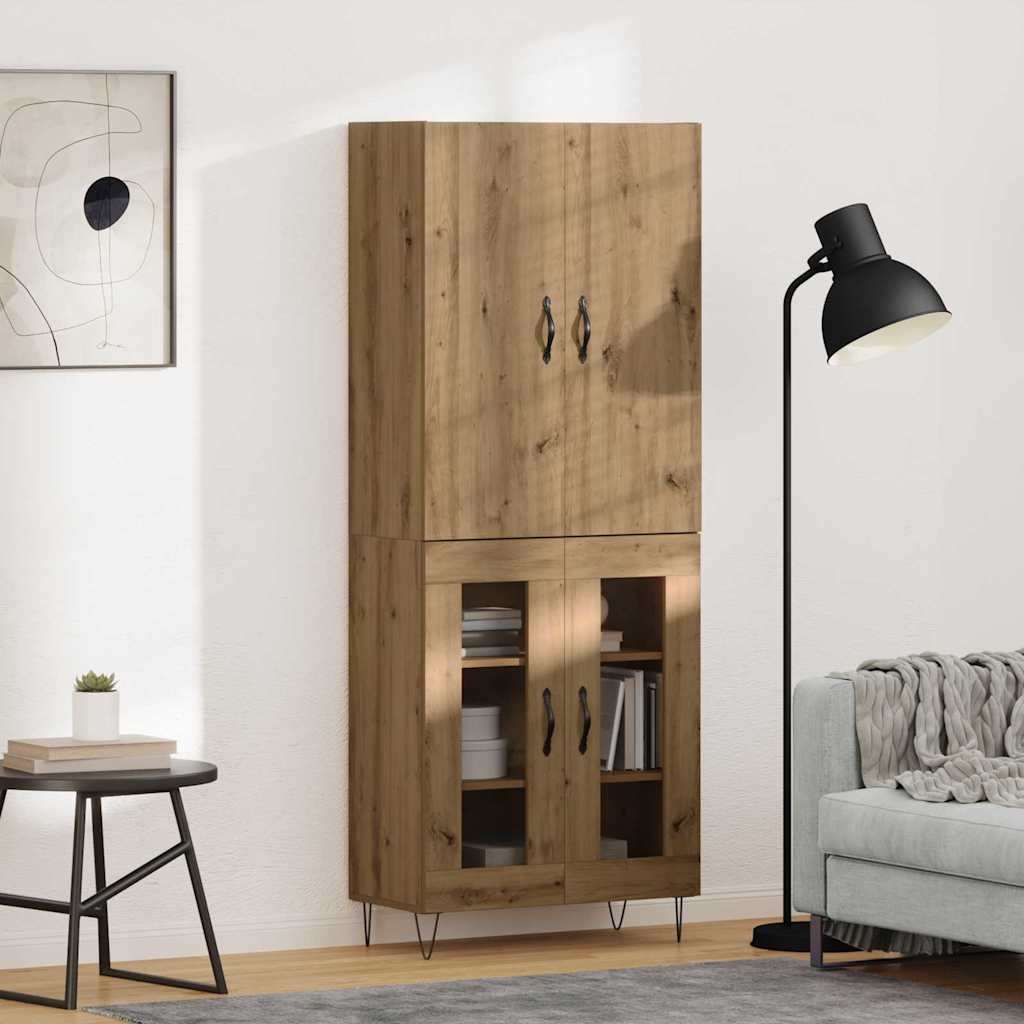 Highboard 2 pcs Artisan-Eiche 69,5 x 34 x 180 cm Holzwerkstoff