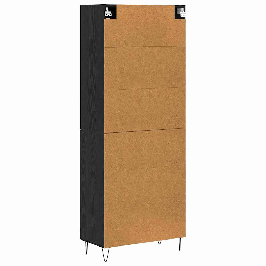 Highboard 2 stk. Schwarz Eichen-Optik 69,5 x 34 x 180 cm