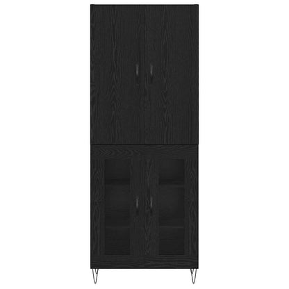 Highboard 2 stk. Schwarz Eichen-Optik 69,5 x 34 x 180 cm