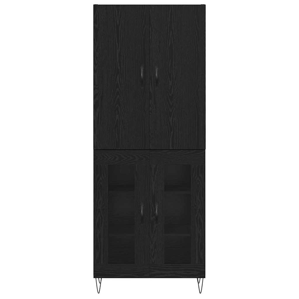 Highboard 2 stk. Schwarz Eichen-Optik 69,5 x 34 x 180 cm