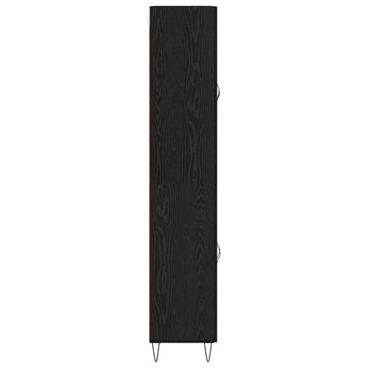 Highboard 2 stk. Schwarz Eichen-Optik 69,5 x 34 x 180 cm