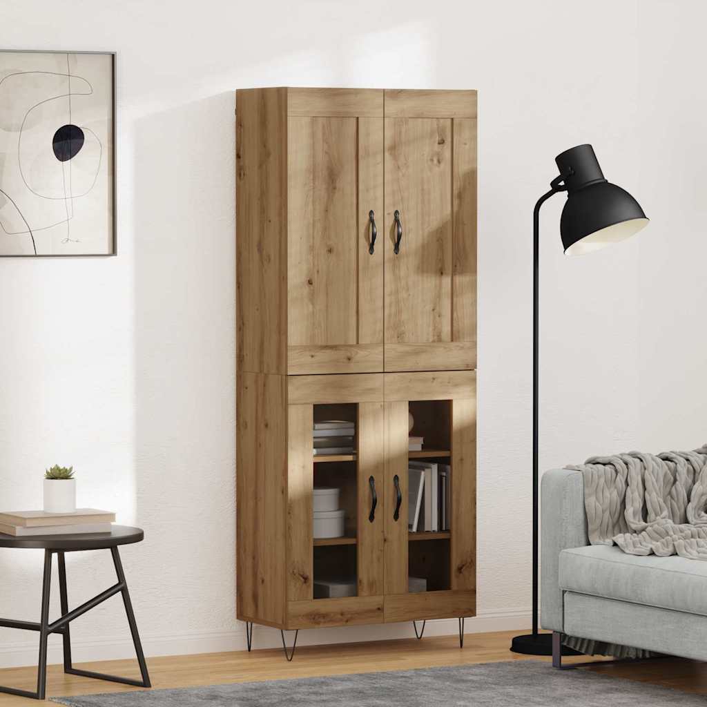 Highboard Artisan-Eiche 69,5 x 34 x 180 cm Holzwerkstoff