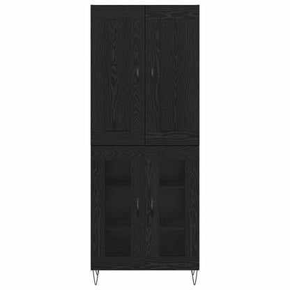 Highboard Schwarz Eichen-Optik 69,5 x 34 x 180 cm Holzwerkstoff