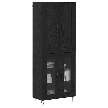 Highboard Schwarz Eichen-Optik 69,5 x 34 x 180 cm Holzwerkstoff