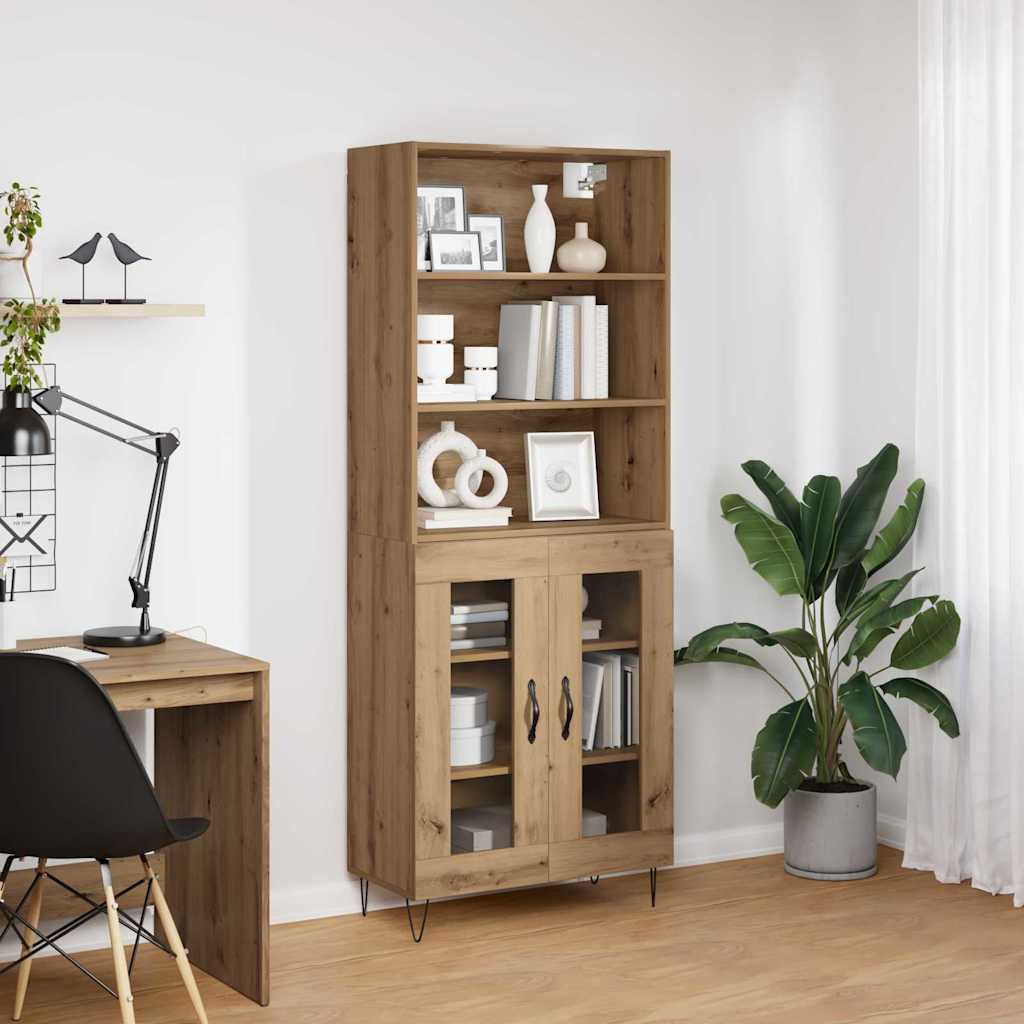 Highboard 2 pcs Artisan-Eiche 69,5 x 34 x 180 cm Holzwerkstoff