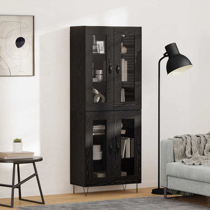 Highboard Schwarz Eichen-Optik 69,5 x 34 x 90 cm Holzwerkstoff