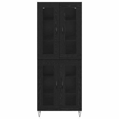 Highboard Schwarz Eichen-Optik 69,5 x 34 x 90 cm Holzwerkstoff