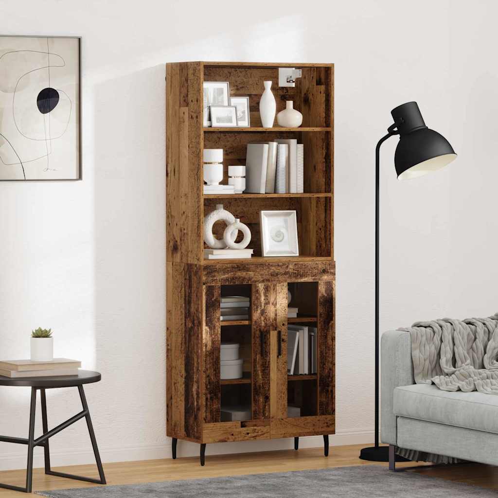 Highboard 2 Stk. Altholz 69,5 x 32,5 x 180 cm Holzwerkstoff