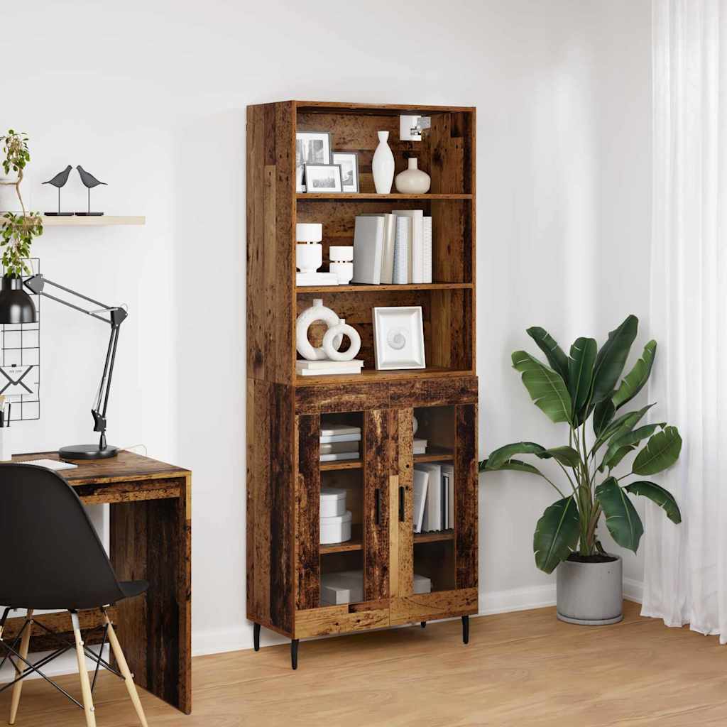 Highboard 2 Stk. Altholz 69,5 x 32,5 x 180 cm Holzwerkstoff