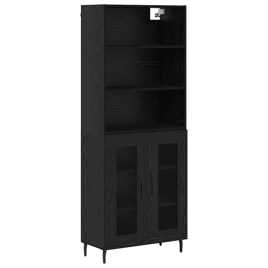 Highboard 2 Stk. Schwarz Eichen-Optik 69,5 x 32,5 x 180 cm