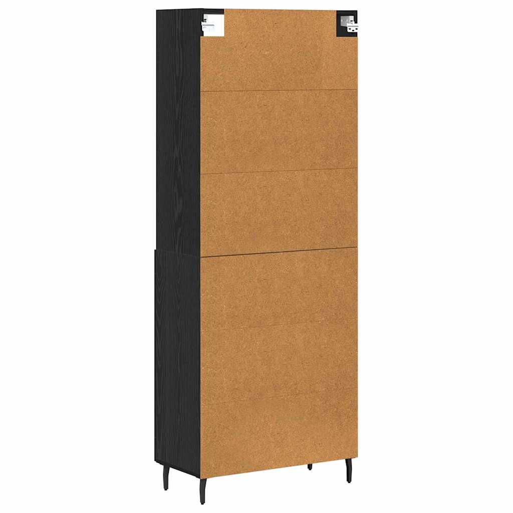 Highboard 2 Stk. Schwarz Eichen-Optik 69,5 x 32,5 x 180 cm