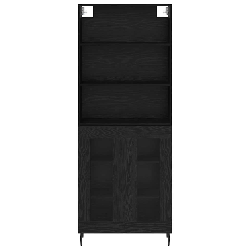 Highboard 2 Stk. Schwarz Eichen-Optik 69,5 x 32,5 x 180 cm