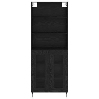 Highboard 2 Stk. Schwarz Eichen-Optik 69,5 x 32,5 x 180 cm