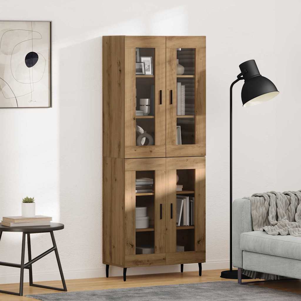 Highboard 2 stk. Artisan-Eiche 69,5 x 34 x 180 cm Holzwerkstoff