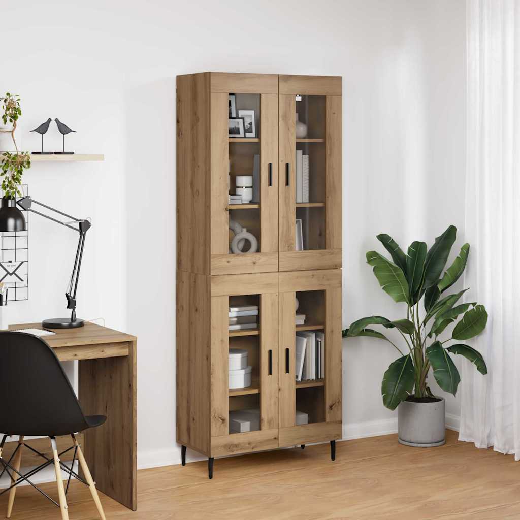 Highboard 2 stk. Artisan-Eiche 69,5 x 34 x 180 cm Holzwerkstoff