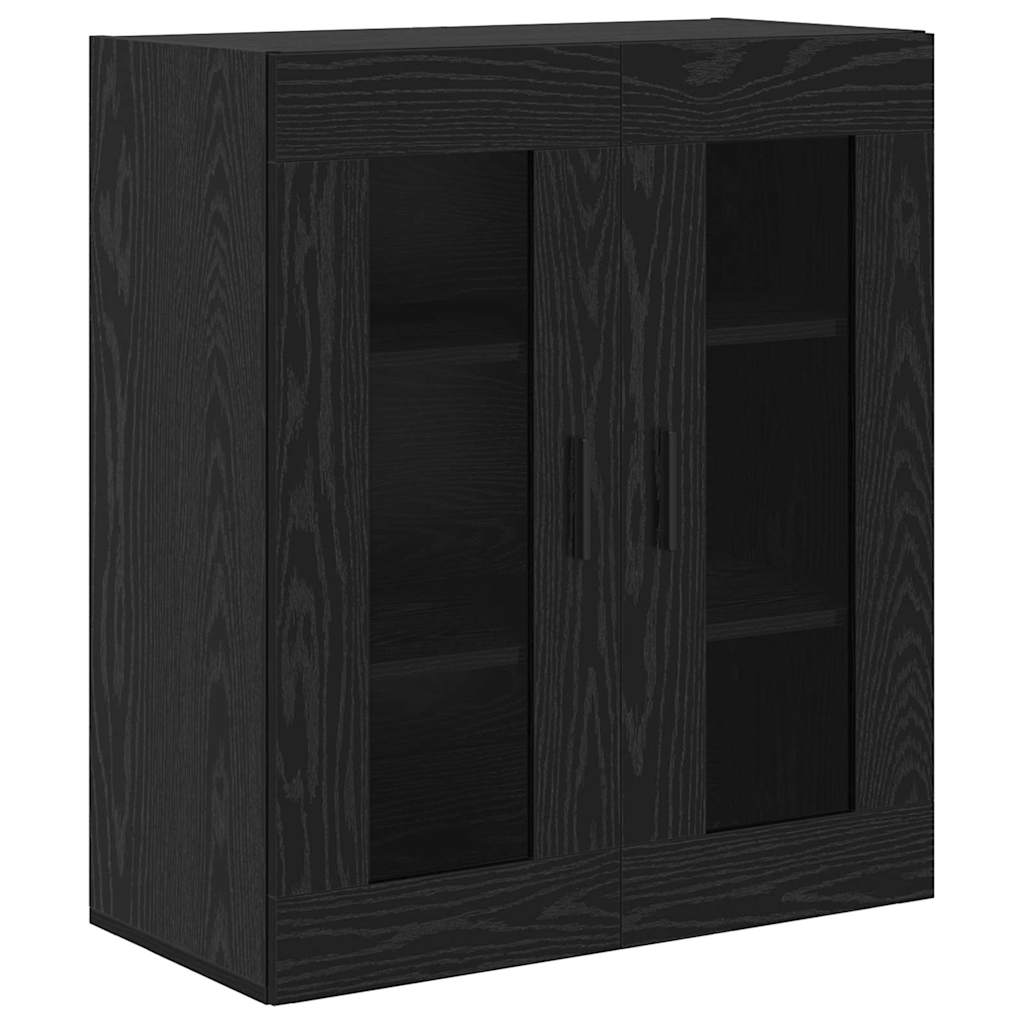 Highboard 2 stk. Schwarz Eichen-Optik 69,5 x 34 x 180 cm