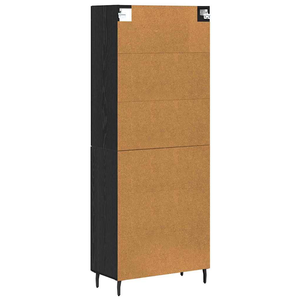 Highboard 2 stk. Schwarz Eichen-Optik 69,5 x 34 x 180 cm